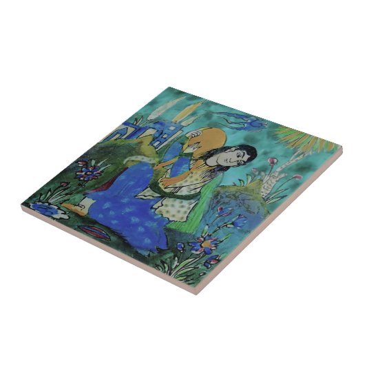 Perzische perzische perzikaanse perussionistische tegeltje (Zijkant)