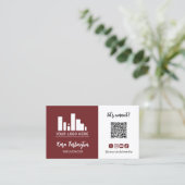 Perzische Plum Logo QR Code Foto Sociale Media Visitekaartje (Staand voorkant)