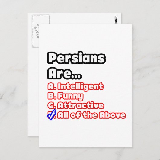 Perzische Pride Quiz Briefkaart (Voorkant / Achterkant)