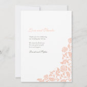  Perzische Roos Lace Foto bruiloft Bedankkaart (Achterkant)