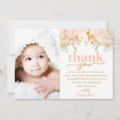 Perzische Rozen Girl Birthday Foto Hartelijk dank Bedankkaart (Voorkant)