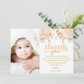 Perzische Rozen Girl Birthday Foto Hartelijk dank Bedankkaart (Staand voorkant)