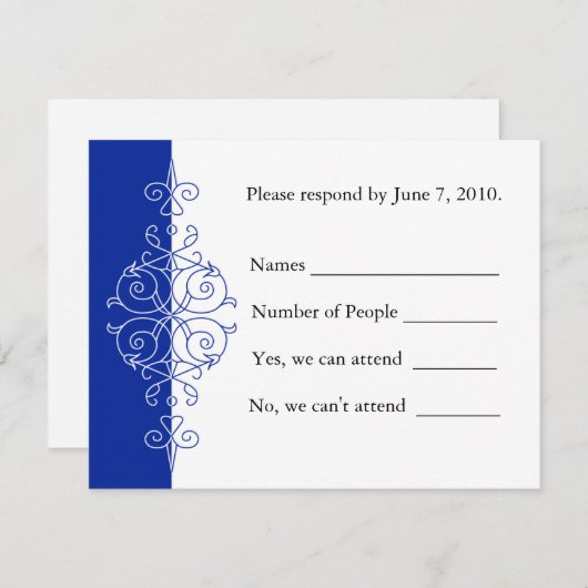 Perzische RSVP-kaart met scroller RSVP Kaartje (Voorkant / Achterkant)