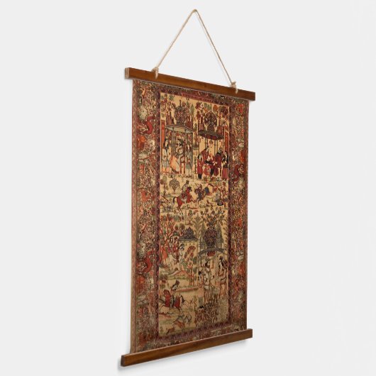 Perzische Rug Knights Teheran Gold Design Hangend Wandkleed (Gebogen)