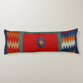 Perzische Safreh I Chevron Blauwgroen Blauwe Woest Lichaamskussen (Achterkant)