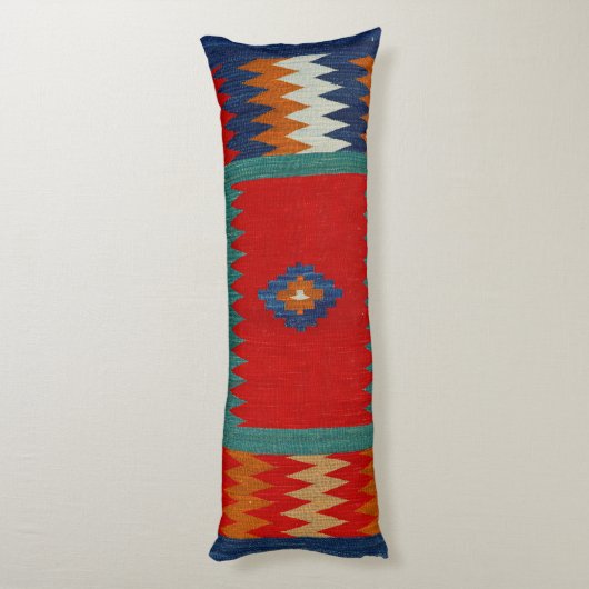 Perzische Safreh I Chevron Blauwgroen Blauwe Woest Lichaamskussen (Achterkant (Verticaal))