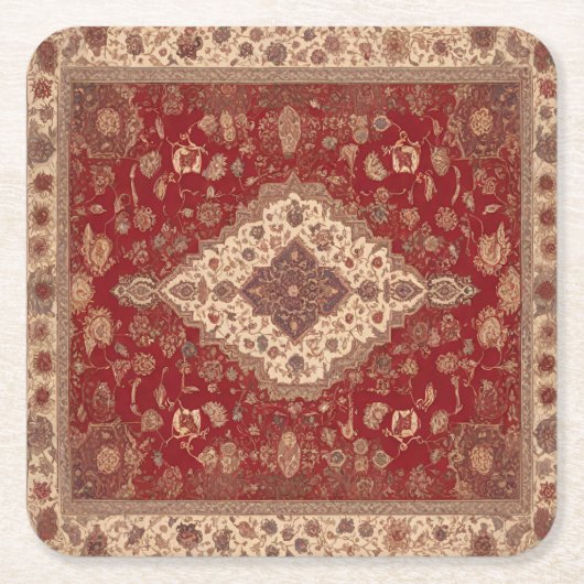 Perzische tapijt look design kartonnen onderzetters (Voorkant)