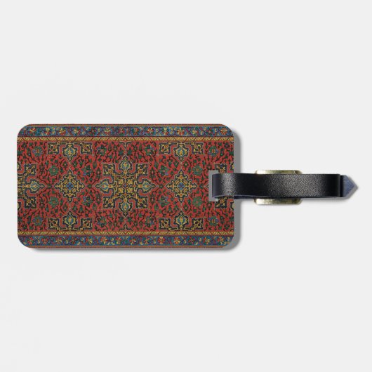 Perzische tapijt rood blauw Classic Bagagelabel (Achterkant horizontaal)