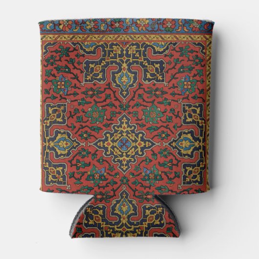 Perzische tapijt rood blauw Classic Blikjeskoeler (Voorkant)