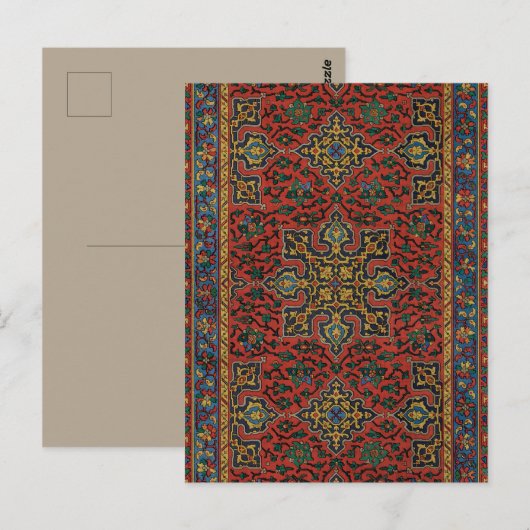 Perzische tapijt rood blauw Classic Briefkaart (Voorkant / Achterkant)