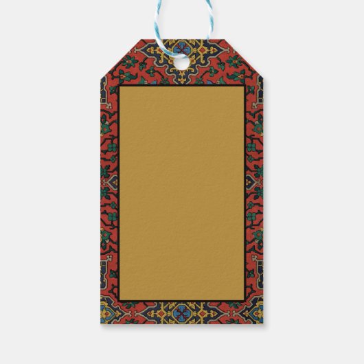 Perzische tapijt rood blauw Classic Cadeaulabel (Achterkant)