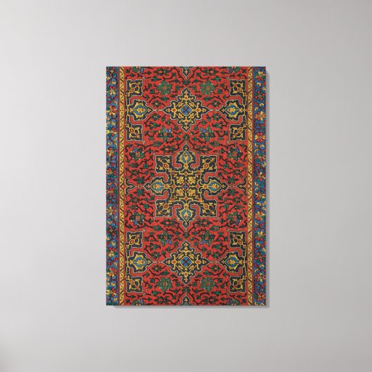 Perzische tapijt rood blauw Classic Canvas Afdruk (Voorkant)