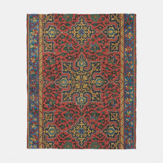 Perzische tapijt rood blauw Classic Fleece Deken (Voorkant)