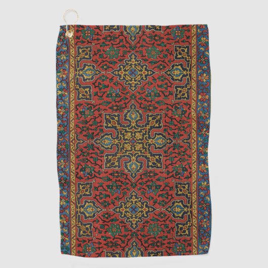 Perzische tapijt rood blauw Classic Golfhanddoek (Voorkant)