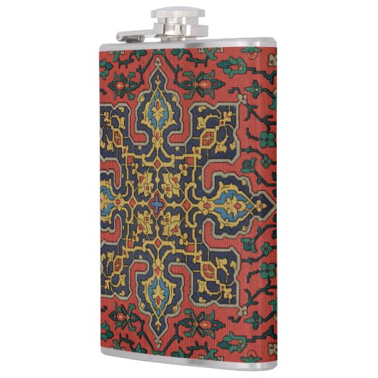 Perzische tapijt rood blauw Classic Heupfles (Links)