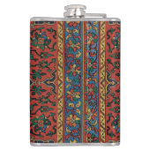 Perzische tapijt rood blauw Classic Heupfles (Achterkant)