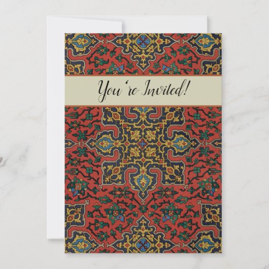 Perzische tapijt rood blauw Classic Kaart (Voorkant)