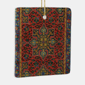 Perzische tapijt rood blauw Classic Keramisch Ornament (Rechts)