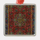 Perzische tapijt rood blauw Classic Metalen Ornament (Voorkant)