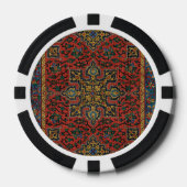 Perzische tapijt rood blauw Classic Poker Chips (Voorkant)