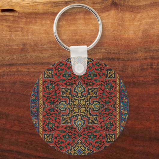 Perzische tapijt rood blauw Classic Sleutelhanger (Voorkant)