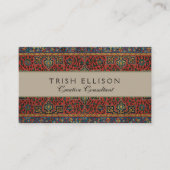 Perzische tapijt rood blauw Classic Visitekaartje (Voorkant)