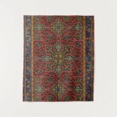 Perzische tapijt rood blauw Classic Wandkleed (Voorkant)