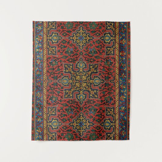 Perzische tapijt rood blauw Classic Wandkleed (Voorkant)