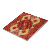 Perzische tapijten in koperen kleur tegeltje (Zijkant)