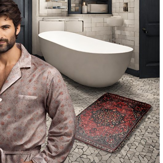 Perzische tapijten in roos gekleurd veld badmat