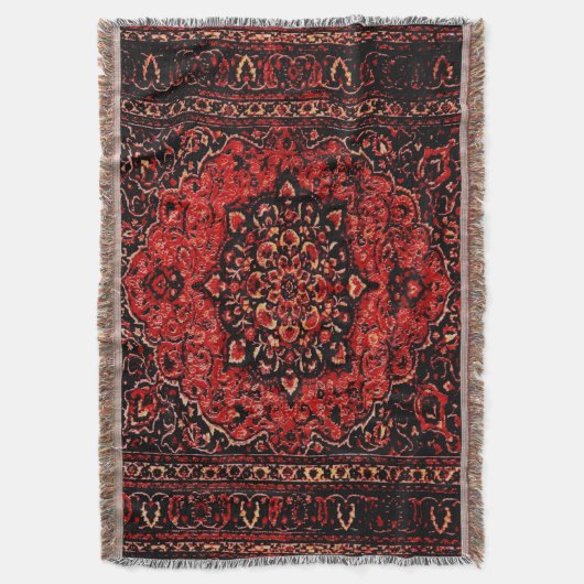 Perzische tapijten in roos gekleurd veld deken (Voorkant Verticaal)