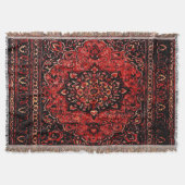 Perzische tapijten in roos gekleurd veld deken (Voorkant)