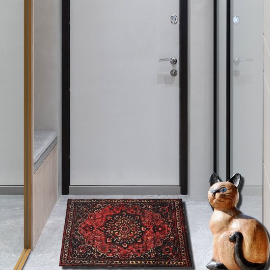 Perzische tapijten in roos gekleurd veld deurmat