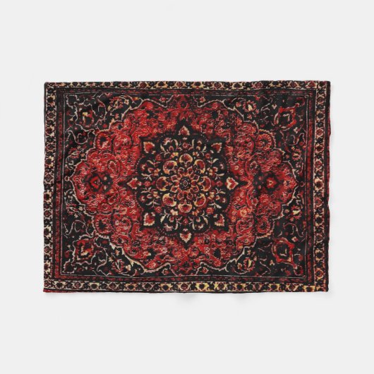 Perzische tapijten in roos gekleurd veld fleece deken (Voorkant (Horizontaal))