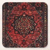 Perzische tapijten in roos gekleurd veld  kartonnen onderzetters (Voorkant)