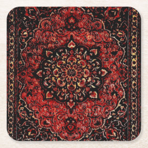 Perzische tapijten in roos gekleurd veld  kartonnen onderzetters