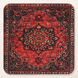 Perzische tapijten in roos gekleurd veld kartonnen onderzetters