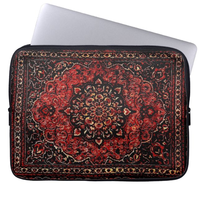 Perzische tapijten in roos gekleurd veld laptop sleeve (Voorkant)