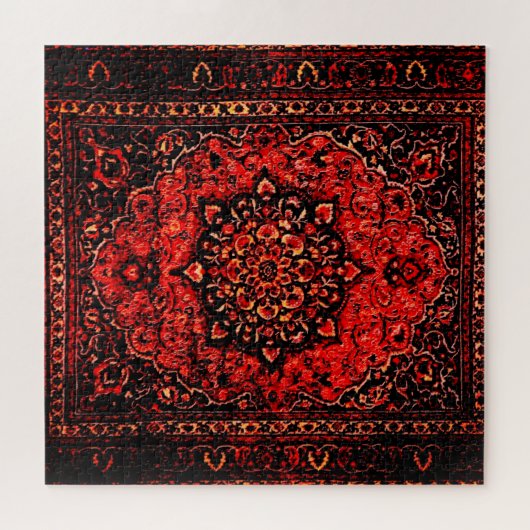 Perzische tapijten in roos gekleurd veld legpuzzel (Horizontaal)