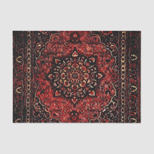 Perzische tapijten in roos gekleurd veld tissuepapier (Voorkant)