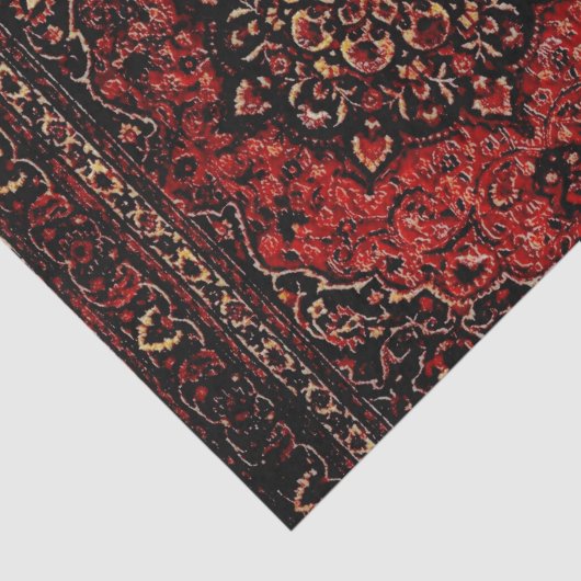 Perzische tapijten in roos gekleurd veld tissuepapier (Detail)