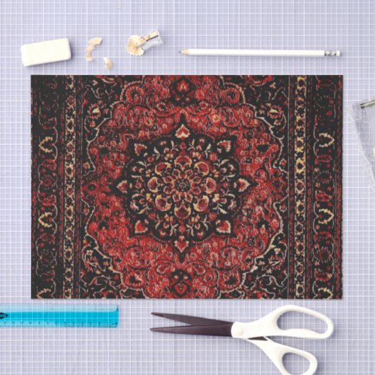 Perzische tapijten in roos gekleurd veld tissuepapier (Craft)