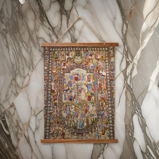 Perzische tapijten Teheran Iraans Hangend Wandkleed