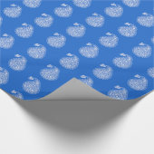 Perzische tegelpaisley - wit op kobalblauw cadeaupapier (Hoek)