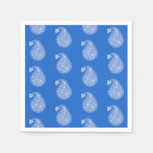 Perzische tegelpaisley - wit op kobalblauw servetten