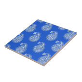 Perzische tegelpaisley - wit op kobalblauw tegeltje (Zijkant)