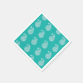 Perzische tegelpaisley - wit op turquoise servetten (Hoek)