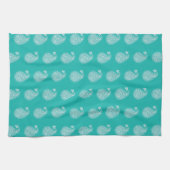 Perzische tegelpaisley - wit op turquoise theedoek (Horizontaal)