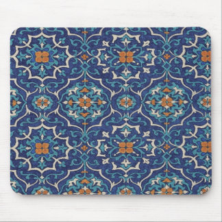 Perzische tegelpatroon muismat – Elegant blauw geo
