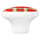 Perzische tegels, rood, Marokkaans, cirkels, Keramische Knop (Zijkant)